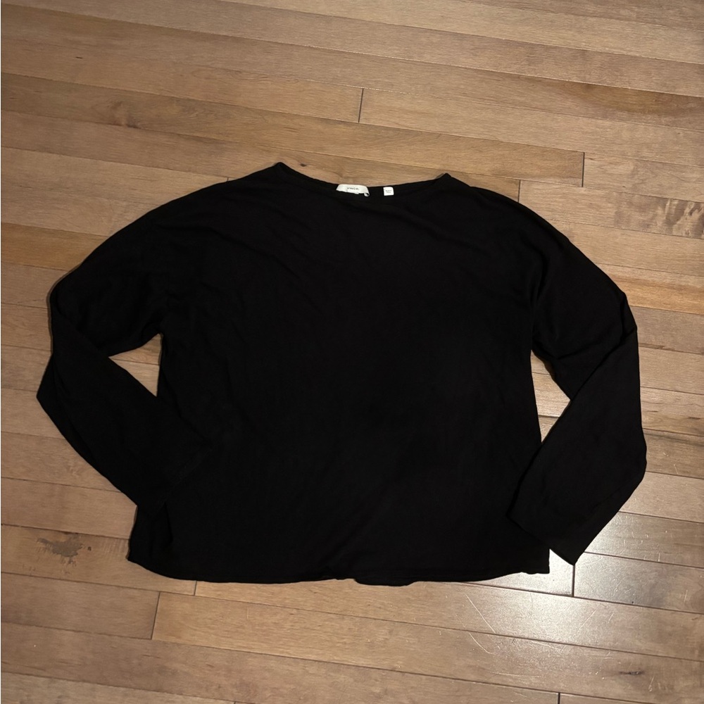 Vince 100% cotton black long sleeve tee shirt large